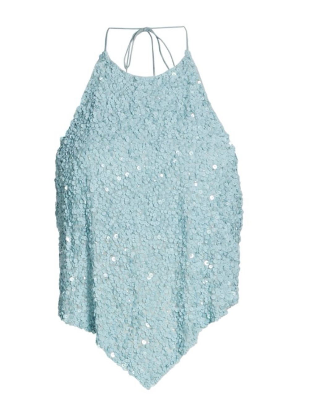 🦋 Alice + Olivia Frenchie Embellished Halter Top in Waterfall  S 🦋